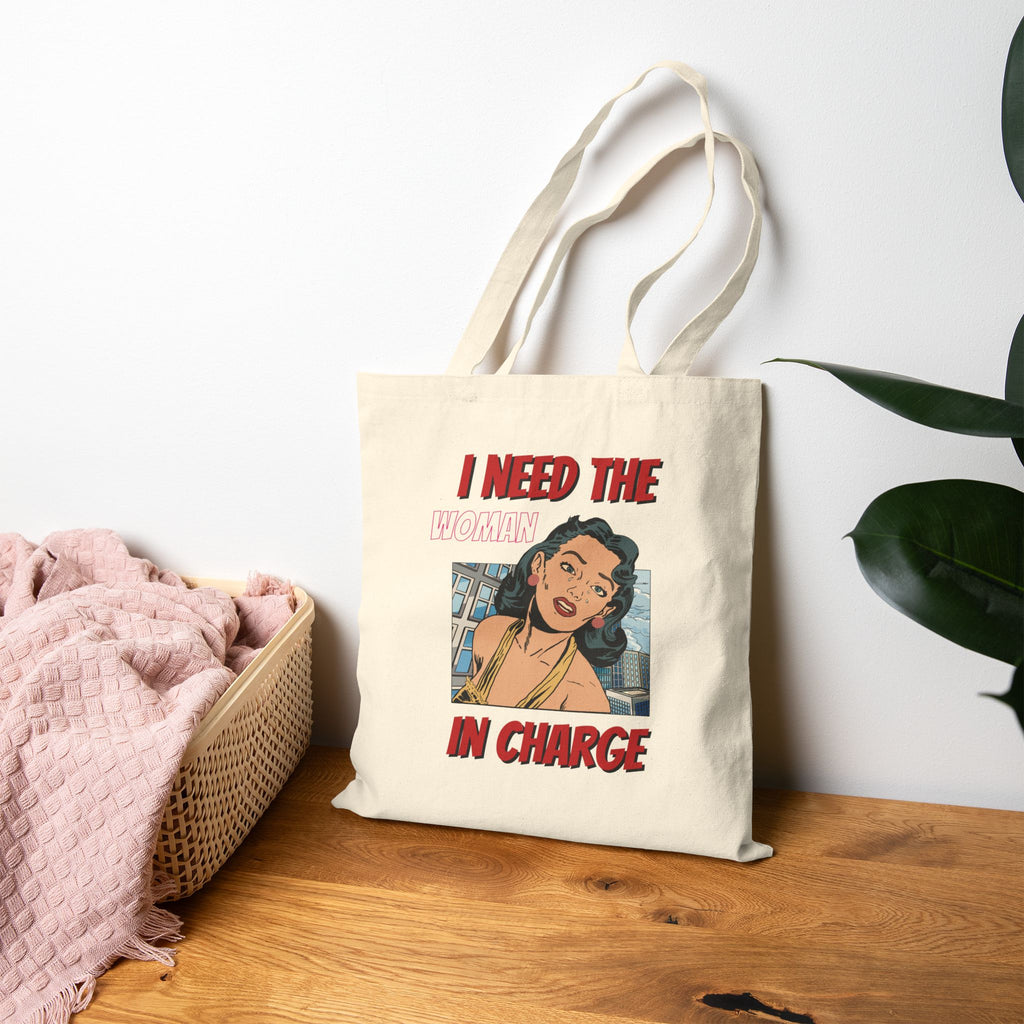 I Need The Plan In Charge Tote Bag - Retro Pop Art Canvas Shopping Tote