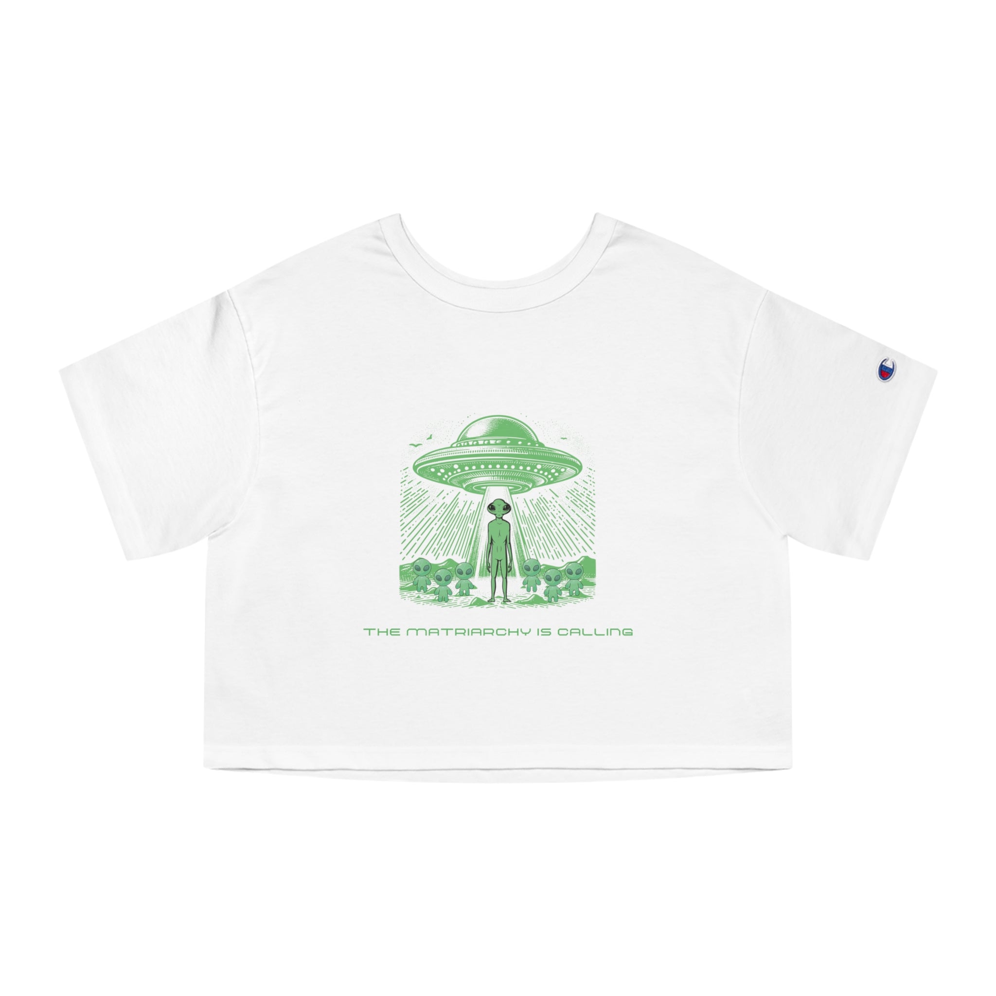 Alien Abduction Crop Tee — "The Invasion Is Calling" Graphic