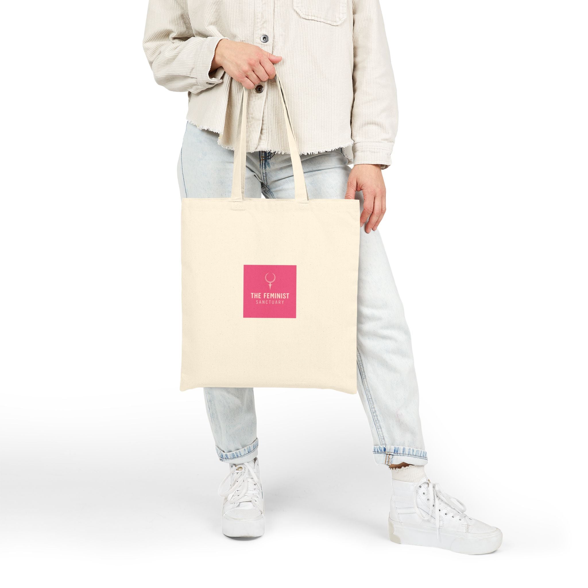 Feminist Collective Canvas Tote – 'The Feminist' Pink Logo Cotton Bag