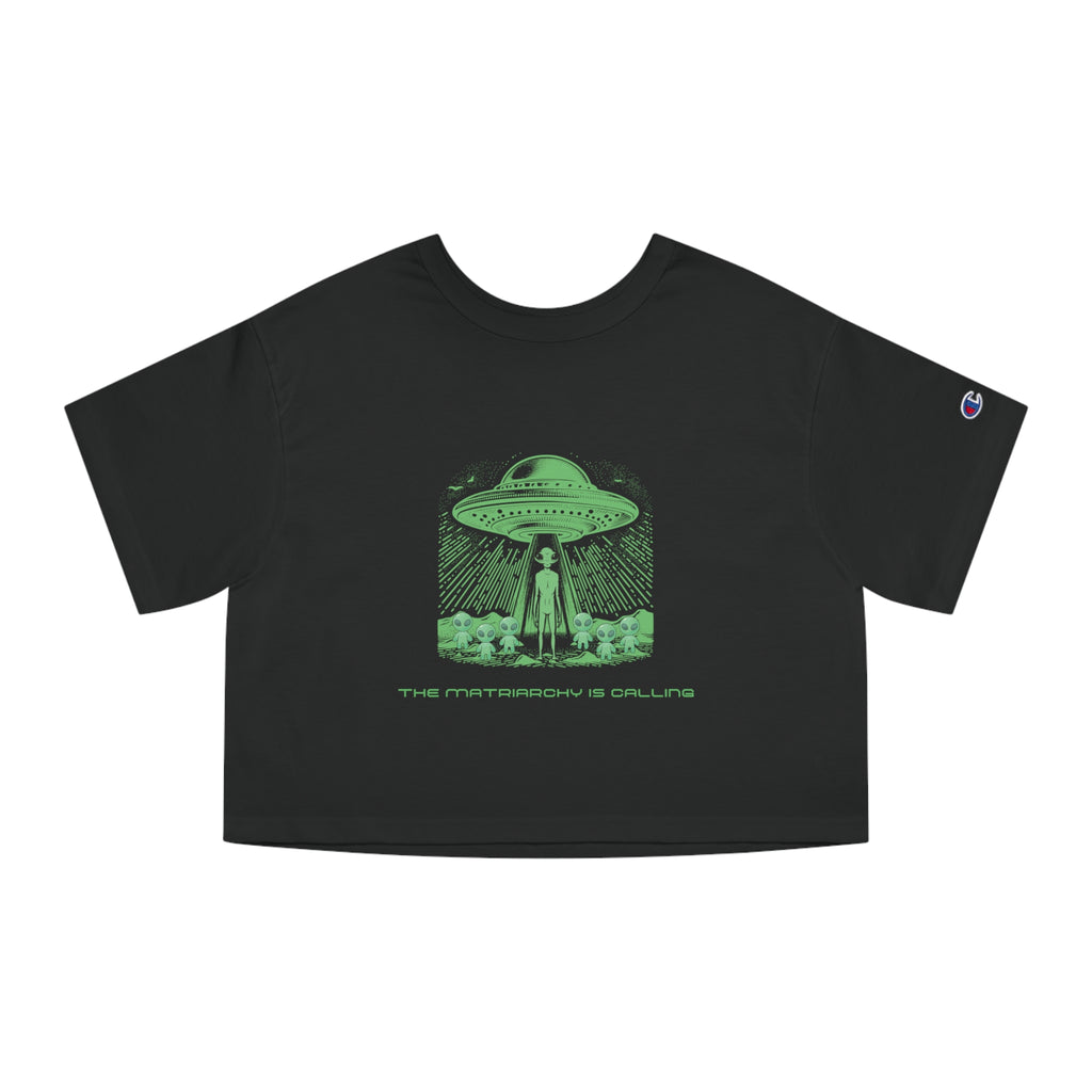 Alien Abduction Crop Tee — "The Invasion Is Calling" Graphic