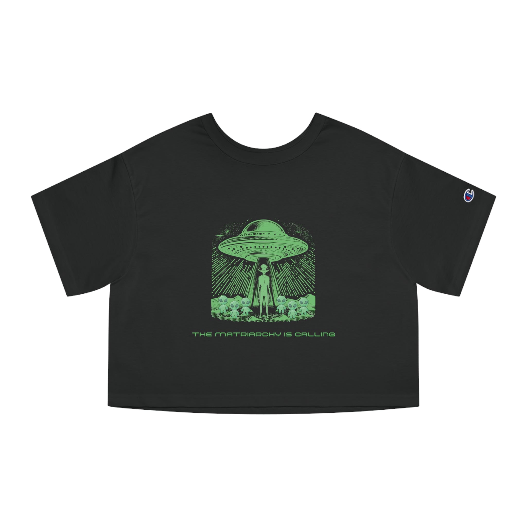Alien Abduction Crop Tee — "The Invasion Is Calling" Graphic