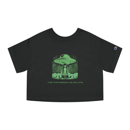 Alien Abduction Crop Tee — "The Invasion Is Calling" Graphic
