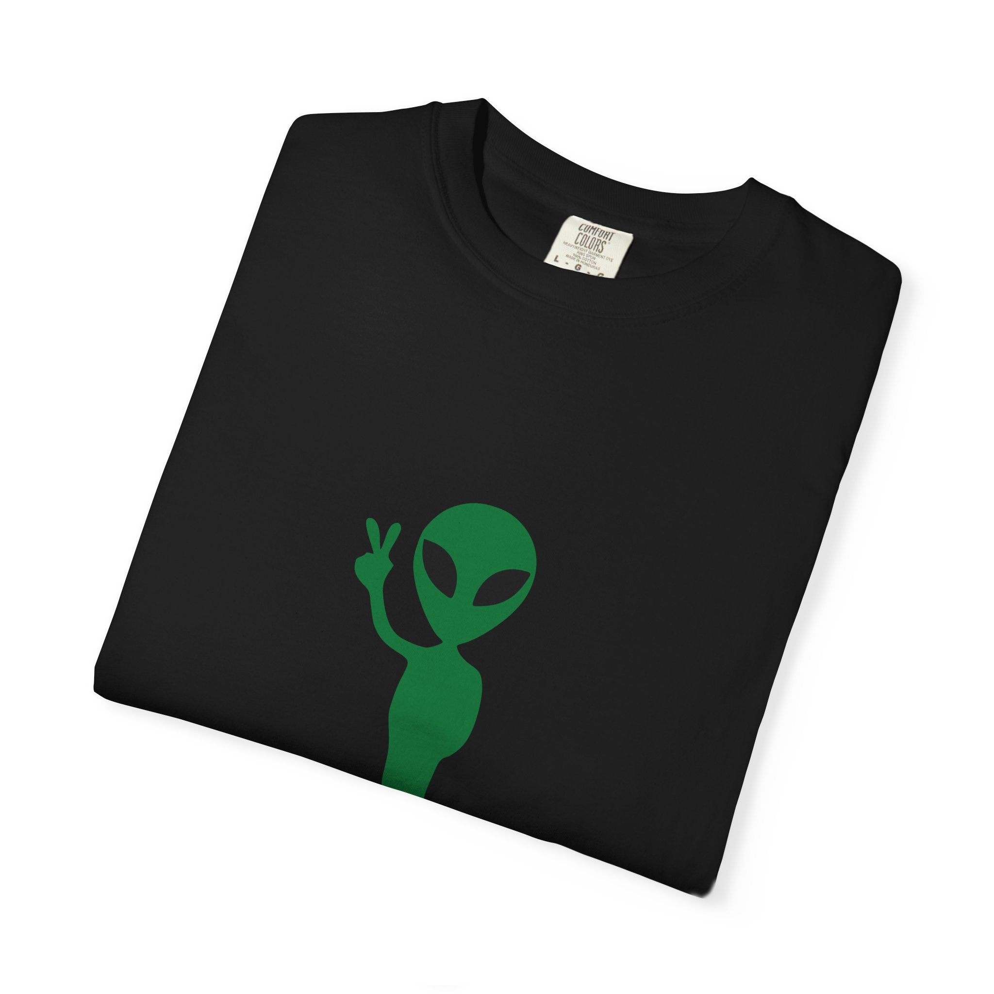 Alien Peace Sign T-Shirt — "Not Even From Here" Graphic Tee