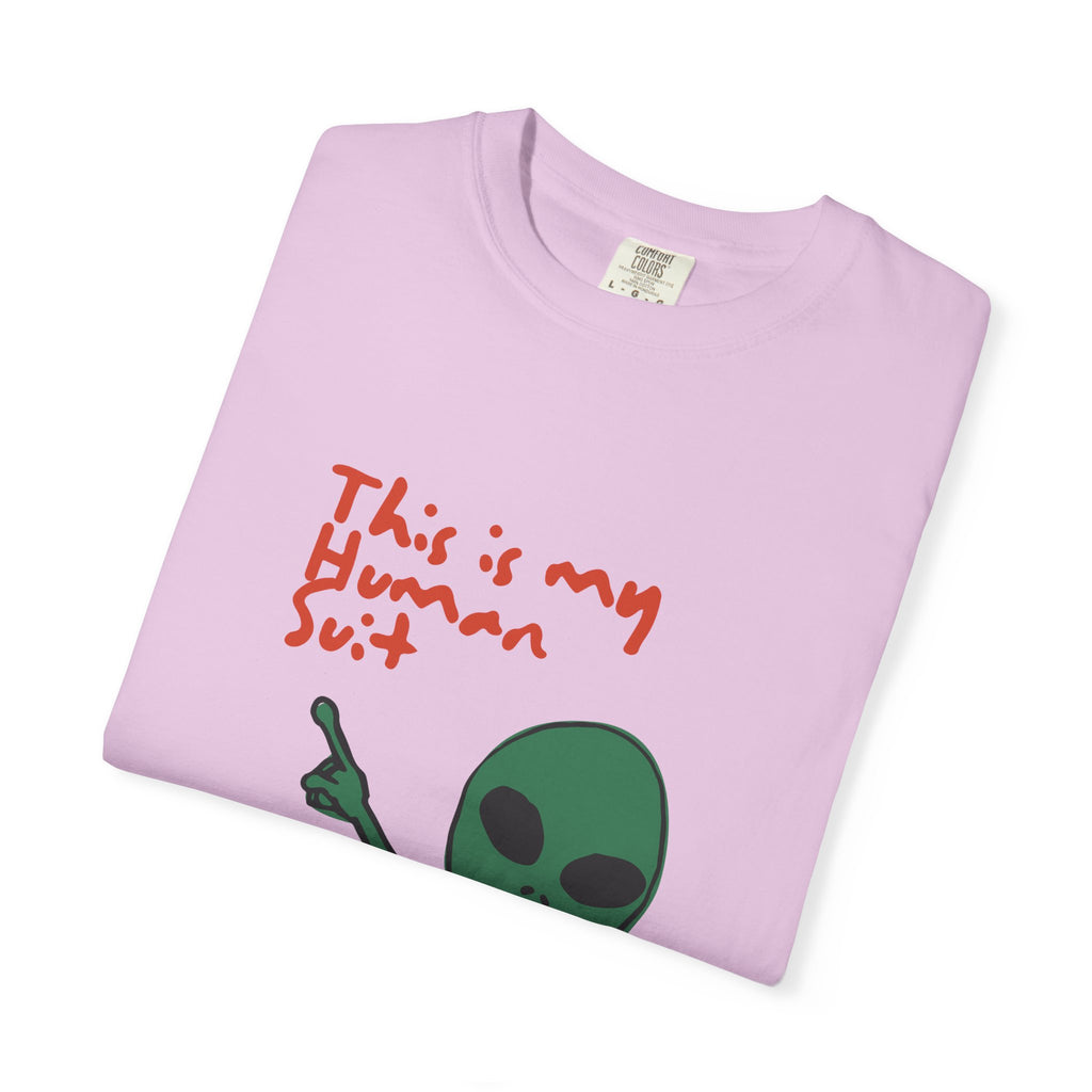 Alien Pointing T‑Shirt — "This Is My Human Suit" Graphic Tee