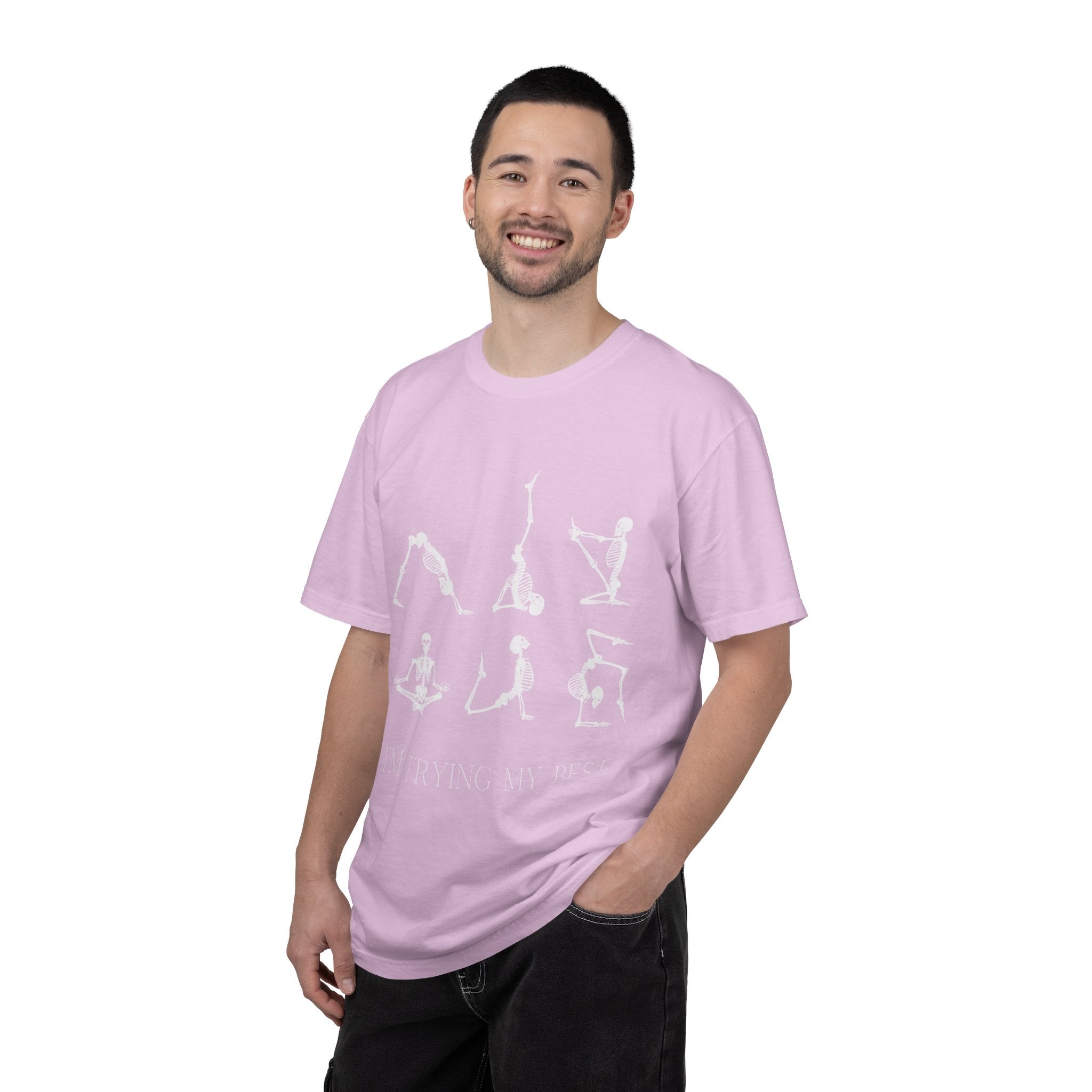 Yoga Skeleton T‑Shirt — 'I'm Trying My Best' Funny Yoga Tee