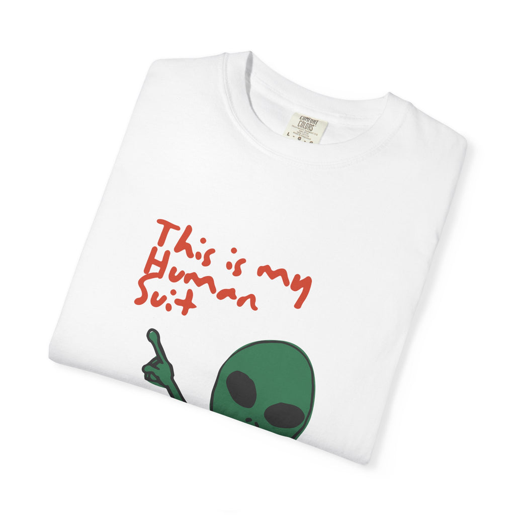 Alien Pointing T‑Shirt — "This Is My Human Suit" Graphic Tee